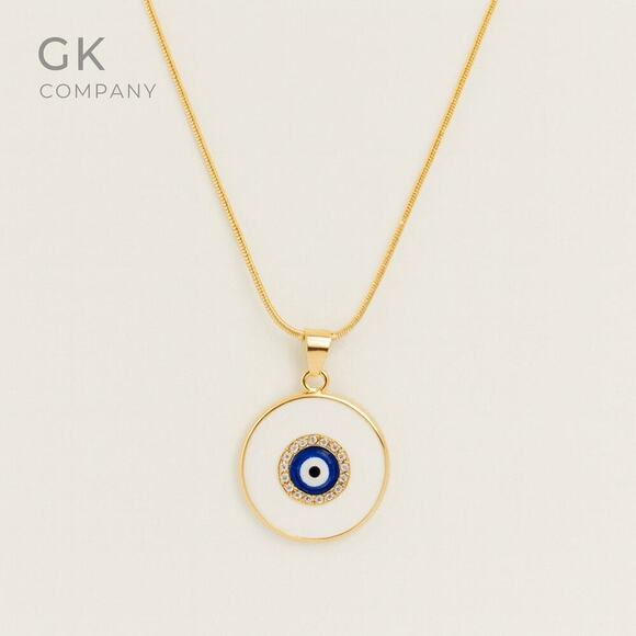 Gold Evil Eye Necklace and Ring Set – Protection Jewelry – - Picture 2 of 4